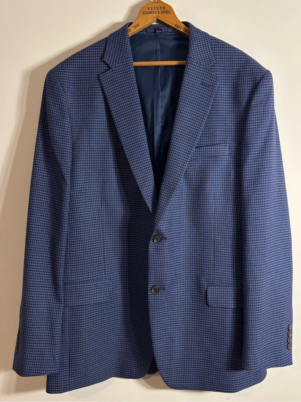 Jos A Bank Blue Houndstooth Blazer Traditional Fit 44L